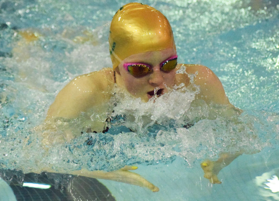 Lydia swimming breaststroke. Photographer: Joey Klecka, Penisula Clarion